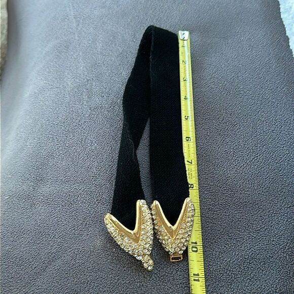 Vintage St Johns gold crystal belt buckle Santana fabric belt 125 crystals - Picture 8 of 8